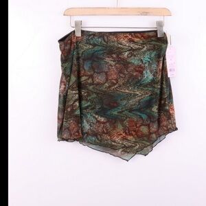 Women’s Wild Fable asymmetrical mini skirt in Green and Turquoise snake XXL